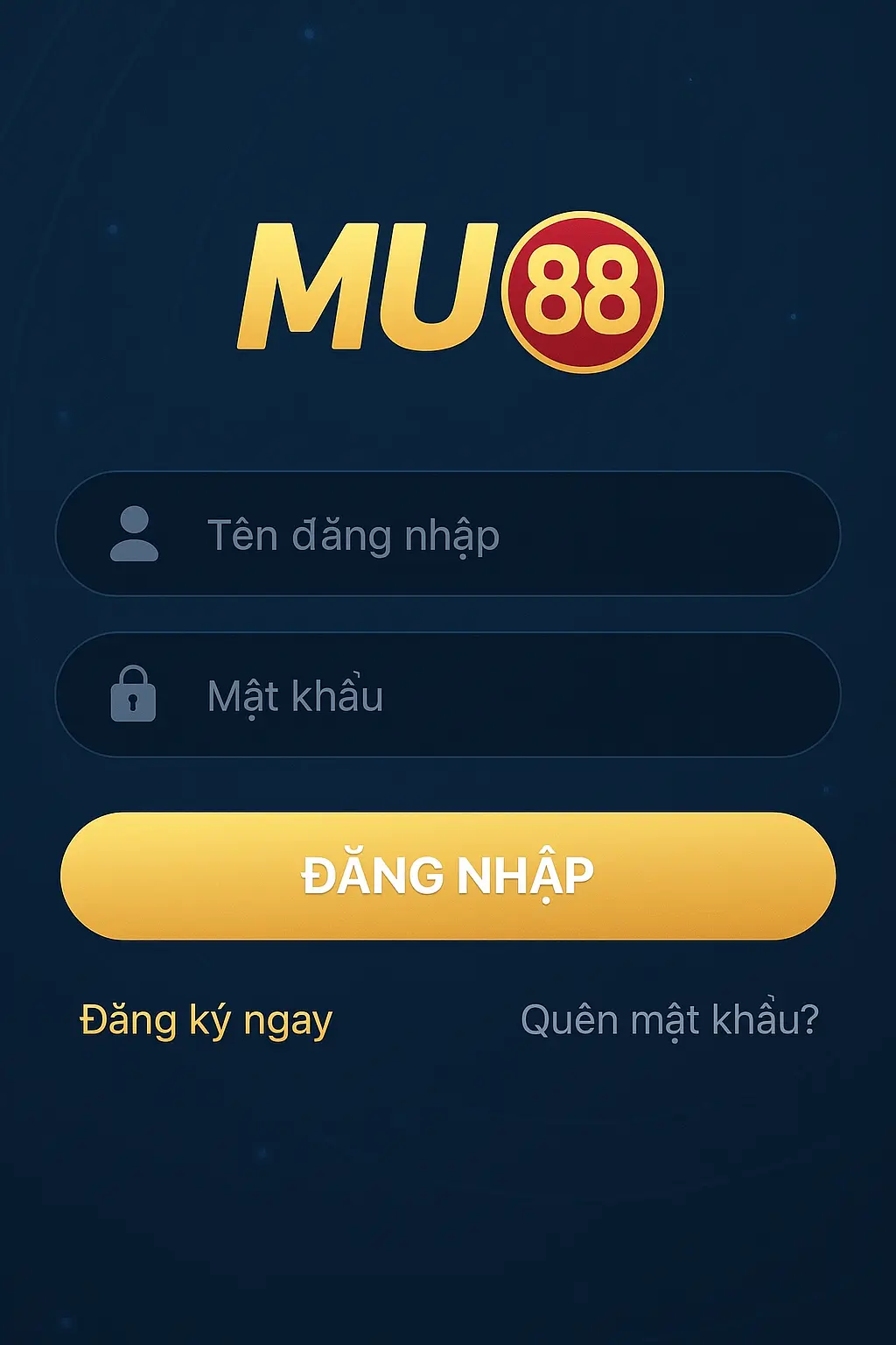 Giao diện đăng nhập MU88